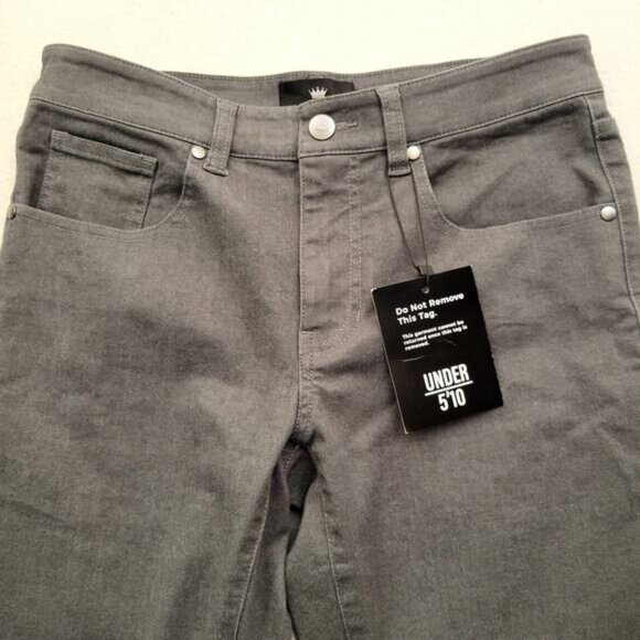 Under 5'10 Jeans NEW Men's 28X27 Dyed Charcoal Stretch Denim Slim Leg Mid Rise - Picture 4 of 10